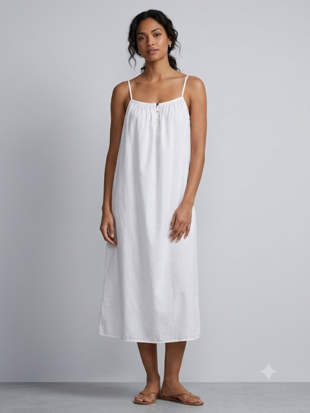 Women's White Cotton Slip Dress
